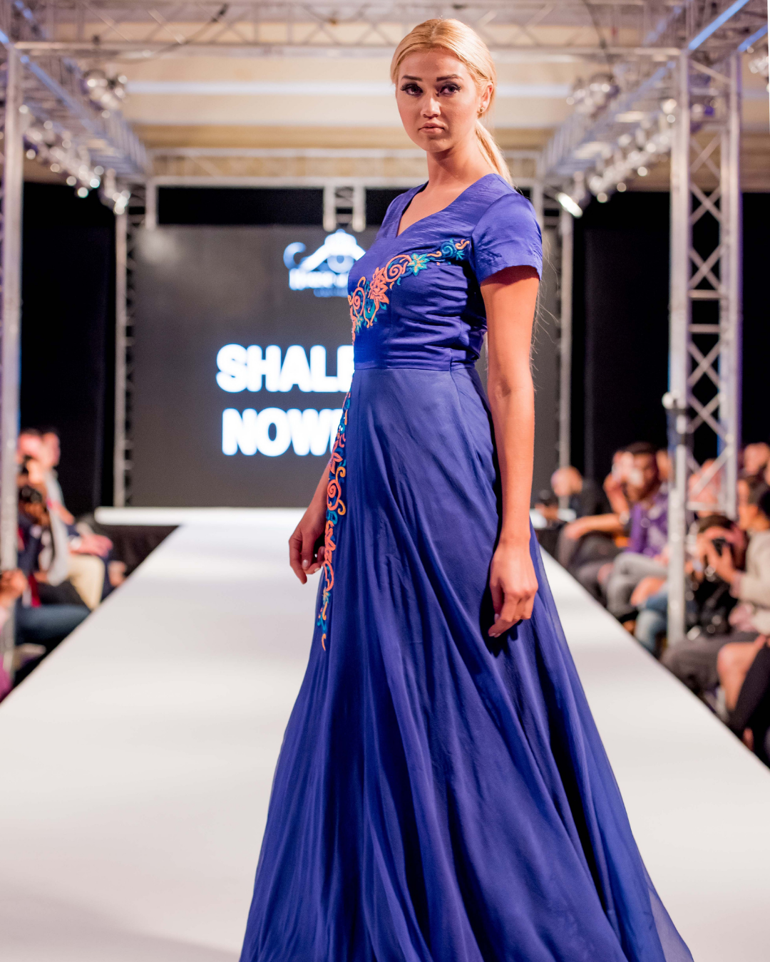Aurelia - Maxi fit and flare Blue dress