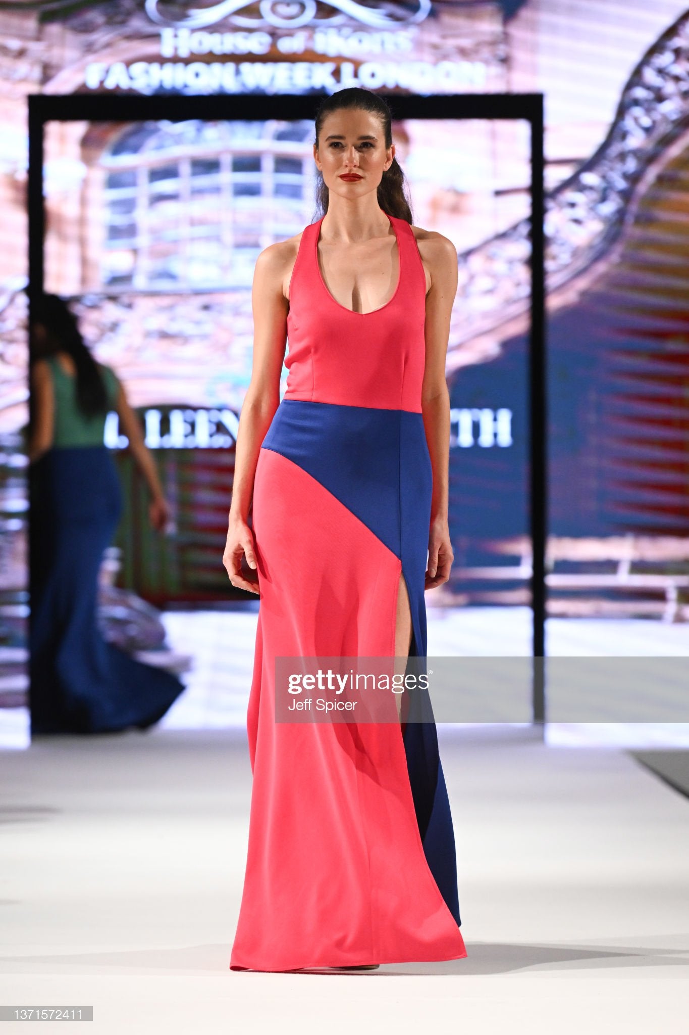 Empathetic -Cobalt Blue and Fuschia Maxi Dress