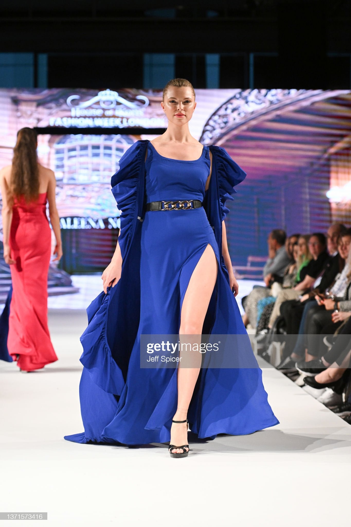 Goddess - Royal Blue Maxi Dress and Cape