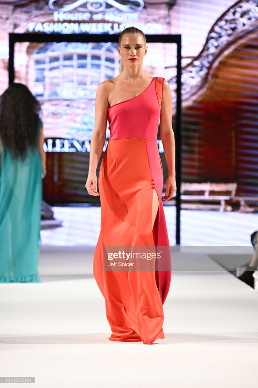 Diva - Orange and Fuchsia Maxi Dress