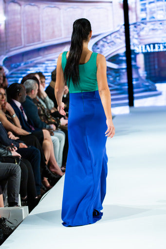 Versatile - Cobalt Blue and Green Maxi Dress