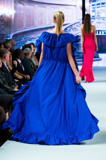 Goddess - Royal Blue Maxi Dress and Cape