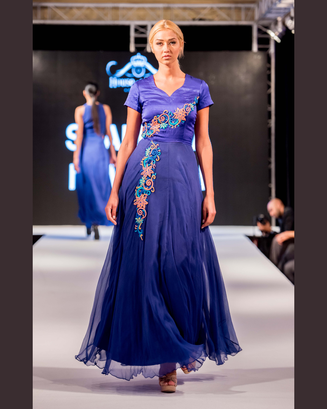 Aurelia - Maxi fit and flare Blue dress